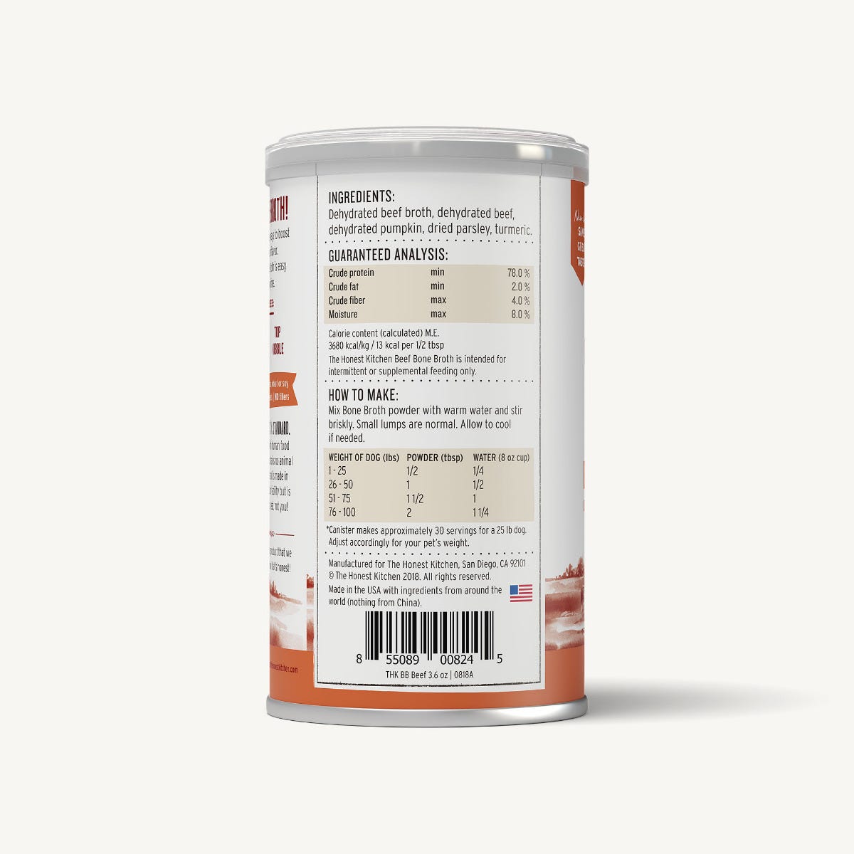 The Honest Kitchen - Instant Bone Broth - Beef & Turmeric (Dog)
